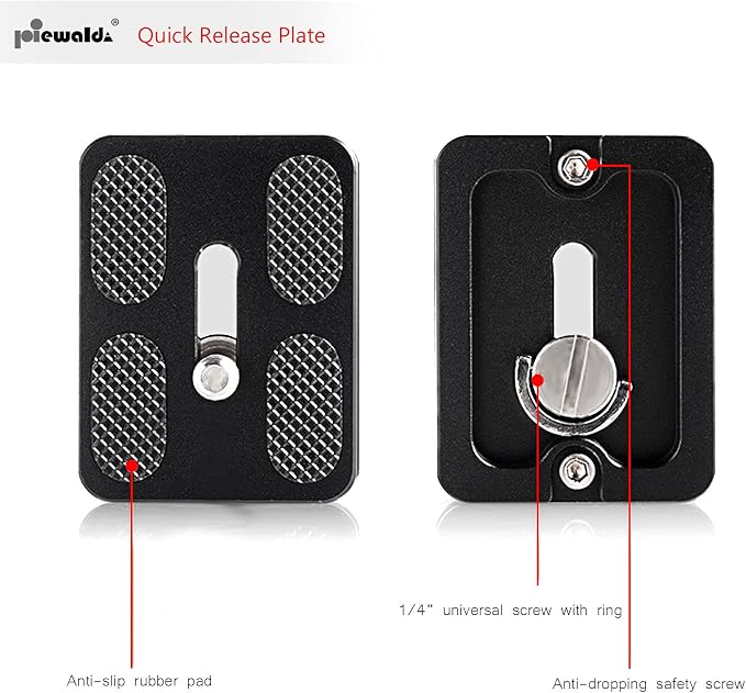 Niewalda PU50 Quick Release Plate Arca Swiss Plate with 1/4" Slotted Screw | Universal Tripod Quick Release Plate for Tripod, Includes D-Ring Fastener, Fits Monopod Stabilizer and Benro Gitzo Systems - Image 2
