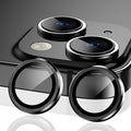 YWXTW for iPhone 15/15 Plus/ 16e/ 17e Camera Lens Protector, Individual Anti Scratch Metal Ring Tempered Glass Camera Screen Protector for iPhone 15 Accessories, Case Friendly (Black) by YWXTW
