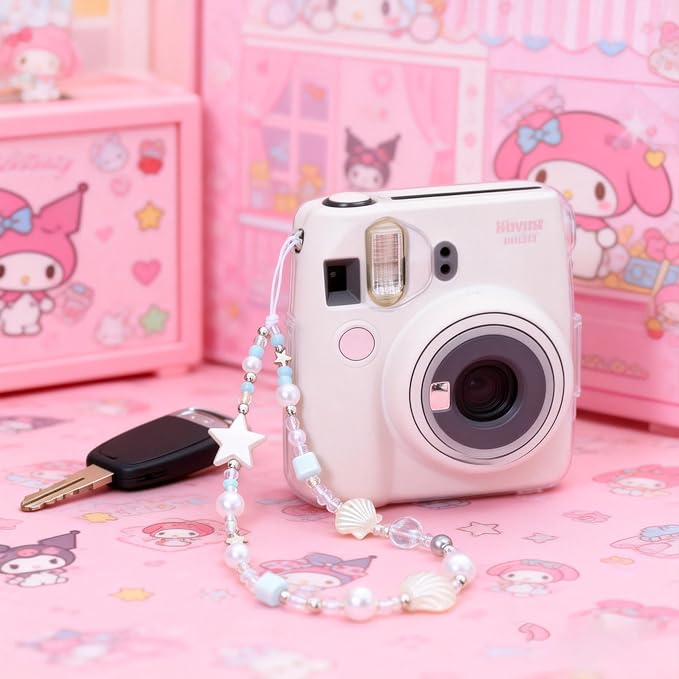 2 Pcs Phone Charm Strap Universal Hand Phone Wrist Strap Camera Lanyard Pearl Beaded Cute Chain String Accessories Universal for iPhone 17 16 Pro Max Samsung Women Girls Keychain Brown and White Star - Image 4