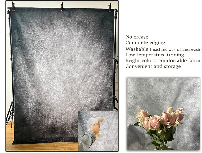 6x9ft Abstract Black Gray Portrait Photography Backdrops Photo Studio Prop Background for Children Adult - Image 5
