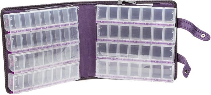 Craft Mates Double-Sided Case, 8 Organizers, Locking Compartments, Clear | Clear Plastic Storage for Buttons, Pins, Jewelry, Diamond Art & Craft Supplies, Large Portable Organizer for Crafters by CRAFTMATES