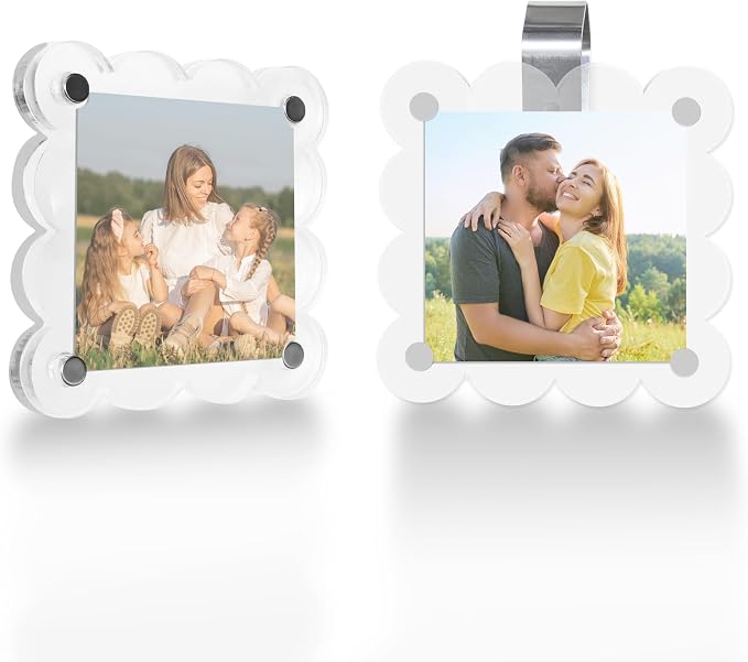 Car Sun Visor Photo Holder, Universal Magnetic Photo Clip, Decorate Visor with Personality (Transparent Wave, 3.2x3.2) by KSXLIUC