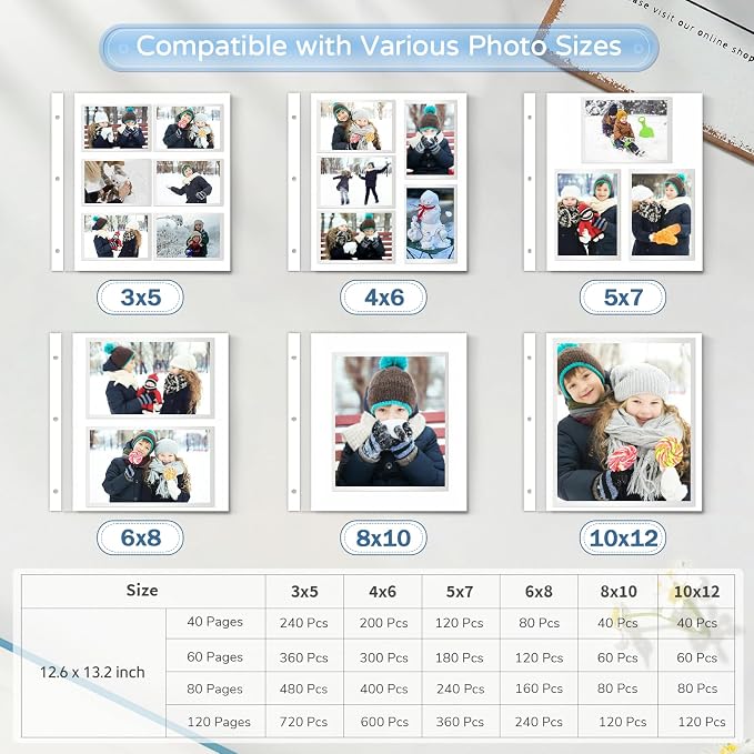 Popotop Large Photo Album Self Adhesive 4x6 5x7 8x10 Scrapbook Album DIY Picture Book,Gifts for Mom,Family Baby and Wedding,with Metal Pen and Plastic Board - Image 8