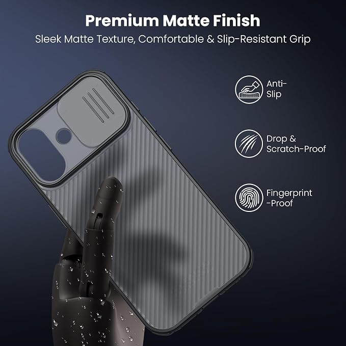 Nillkin for iPhone 17 Case with Slide Camera Cover & Thin Slim Fit | Shockproof Protective | Protector Privacy | Phone Case Camera Lens Protector, Transparent Black - Image 5