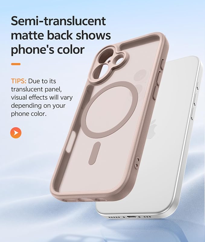 FNTCASE for iPhone 17 Case, Compatible with Magsafe, Glass Screen Protector | Full Camera Protection, Translucent Matte, 14FT Military Grade Drop Proof, Shockproof Protective Phone Cover, Desert Gold - Image 5