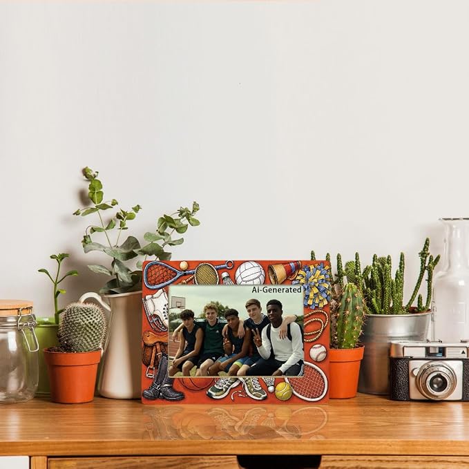 Sports Picture Frame for 4x6 Photo, Multi Sports Photo Frame with Easel Back, Team Memory Desk Shelf Decor, Gift for Athletes Coach Boys Girls Teen Players - Image 5