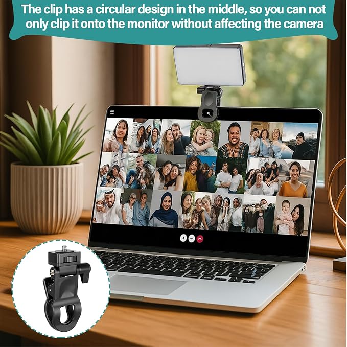 Selfie Phone Light Clip – Portable Clip-On Light for Phone, Camera, Laptop, Webcam, Tripod with 1/4" Thread Mount, Compatible for Zoom or Video Call - Image 5