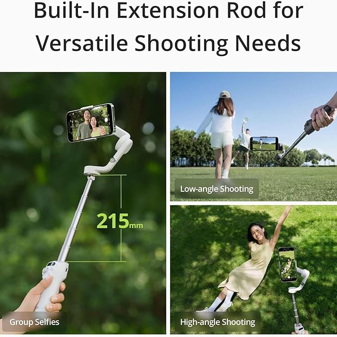 DJI Osmo Mobile 6 Smartphone Gimbal Stabilizer, 3-Axis Phone Gimbal, Built-In Extension Rod, Portable and Foldable, Android and iPhone Gimbal with ShotGuides, Vlogging Stabilizer, YouTube TikTok Video - Image 6