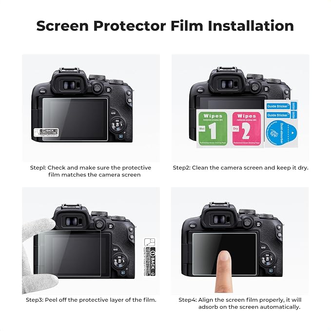 K&F CONCEPT 3 Pack Screen Protector Compatible with Canon R100 R10 Camera | Ultra Clear Tempered Glass Screen Protector Anti Scratch Bubble Free Ultra Resistant PF07 - Image 6