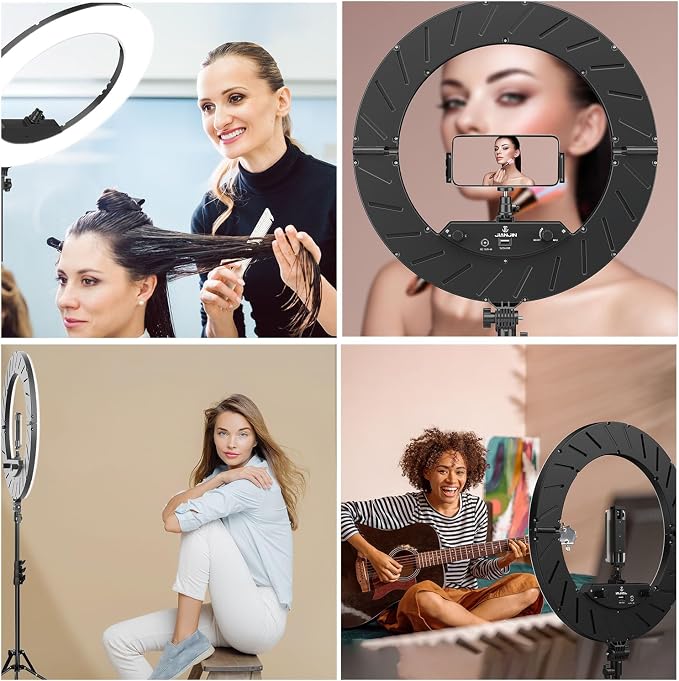 Ring Light 18 INCH Kit,55W6700k Dimmable LED Light, Tripod Stand, Remote Controller,Box for Camera,Smartphone,YouTube,TikTok,Self-Portrait Shooting,CRI95 (Black) - Image 6