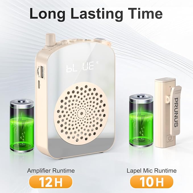 PRUNUS A10 Voice Amplifier Wireless with Lavalier Microphone | Charging &Storage,Portable Voice Amplifier with Laple Mic Speaker,Mini Voice Amplifier for Classroom,Speech,Training Outdoor - Image 5