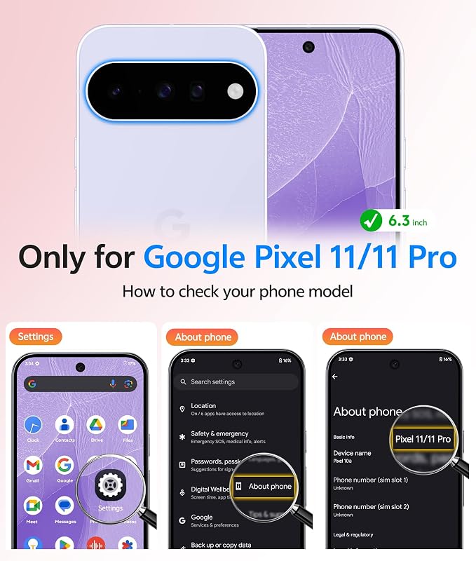 FNTCASE for Google Pixel 11 Pro Case / Pixel 11 Case, with Screen Protector | Fit for Magsafe, Translucent Matte, 14FT Military Grade Drop Protection, Shockproof Protective Phone Cover, Light Purple - Image 2