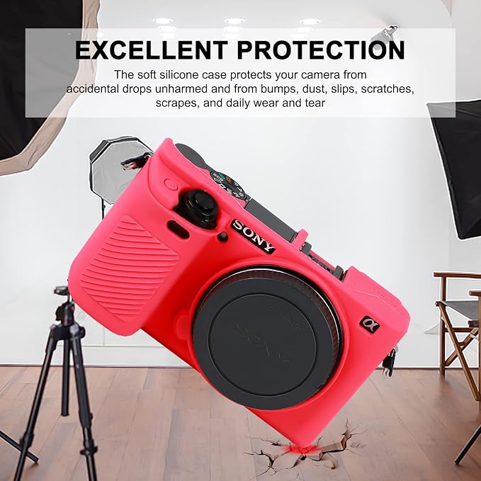 Easy Hood Case for Sony Alpha A6000 ILCE-6000 Digital Camera, Rose | Soft Silicone,Anti-Scratch,Dustproof,Shockproof,Slim Fit,Enhanced Grip,Camera Skin Protector Accessories Protective Cover - Image 3