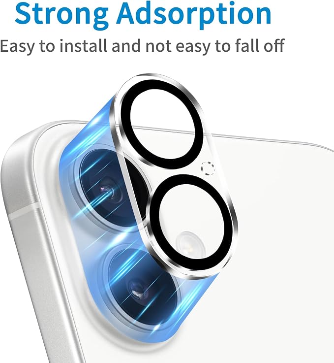 Dengduoduo 3 Pack Camera Lens Protector for iPhone 17, Tempered Glass, Ultra HD, 9H Hardness, Anti-Scratch, Case Friendly,[No Affect on Night Shots], Clear - Image 4