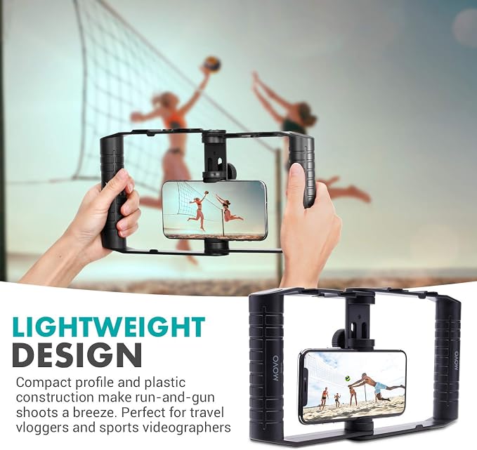 Movo SPR-20 Foldable Smartphone Video Rig Cage | Cold Shoe Mounts for Microphone or LED Light, Vlogging Mount Compatible with iPhone, Android - Image 7