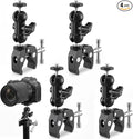 Tellegloww 4 Pack Camera Mount Clamp with 360° Dual Ball Head Magic Arm, Heavy Duty Super Clamps Mount Kit, Adjustable Camera Clamp for DSLR Monitor LED Light Microphone, 1/4" and 3/8" Thread by Tellegloww