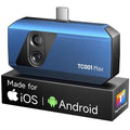 TOPDON TC001 Max Dual-Lens Thermal Camera for Any USB-C iPhone iPad Android | 512 x 384 TISR, 256 x 192 IR Resolution Imager, 25Hz Refresh Rate, -4°F~1022°F Temp Range, 40mK NETD, Blue by TOPDON