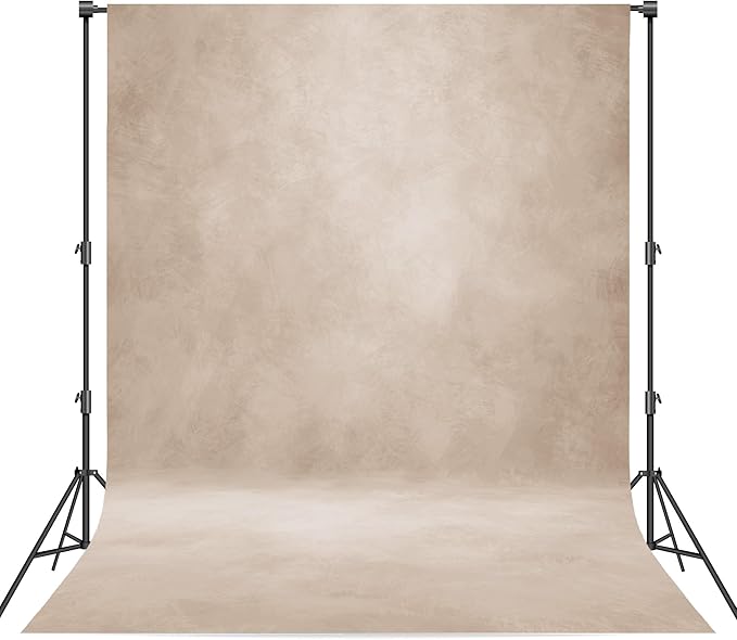 Abstract Photography Backdrop for Photoshoot 8x12ft, Beige,No Stand | Professional,Polyester Fabric,Roller Pocket on Top,Vintage Portrait Photo Props Booth Background,Photoshoot Studio by Haboke