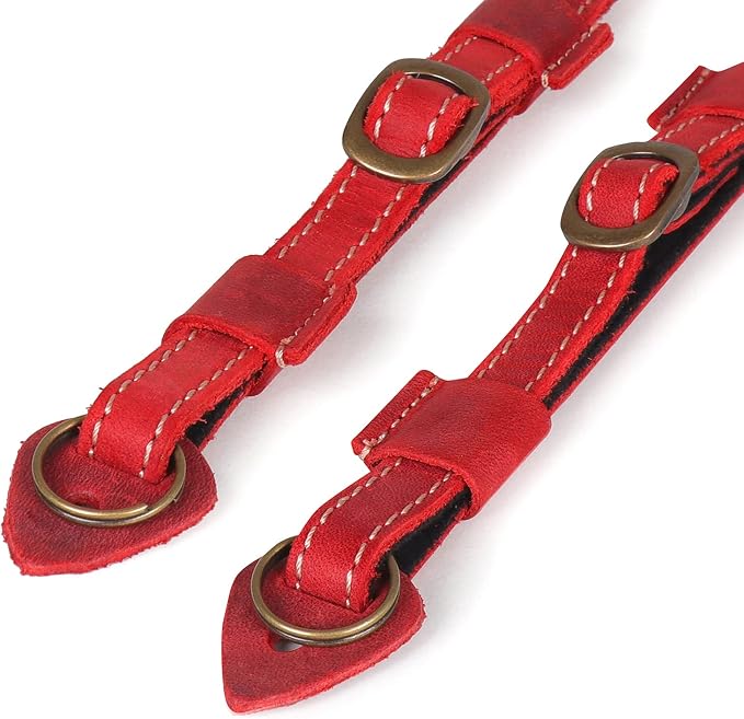 MegaGear SLR, DSLR Sierra Series Genuine Leather Camera Shoulder or Neck Strap,Red - Image 10