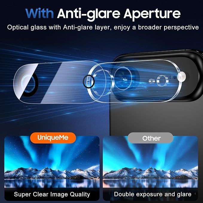 UniqueMe Compatible for 3 Pack iPhone Air Camera Lens Protector | Drop Protection, Case Friendly, 9H Tempered Glass, Camera Cover Screen, Update New Version - Image 4