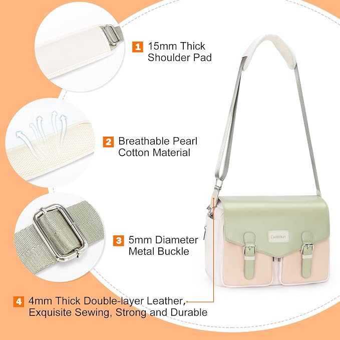 Cwatcun Large Camera Messenger Bag, Crossbody Case with Tripod Holder | Camera Shoulder Photography Bag for Men/Women for Canon, Nikon, Sony, Fuji DSLR/SLR/Mirrorless Cameras, Lens and Accessories - Image 7