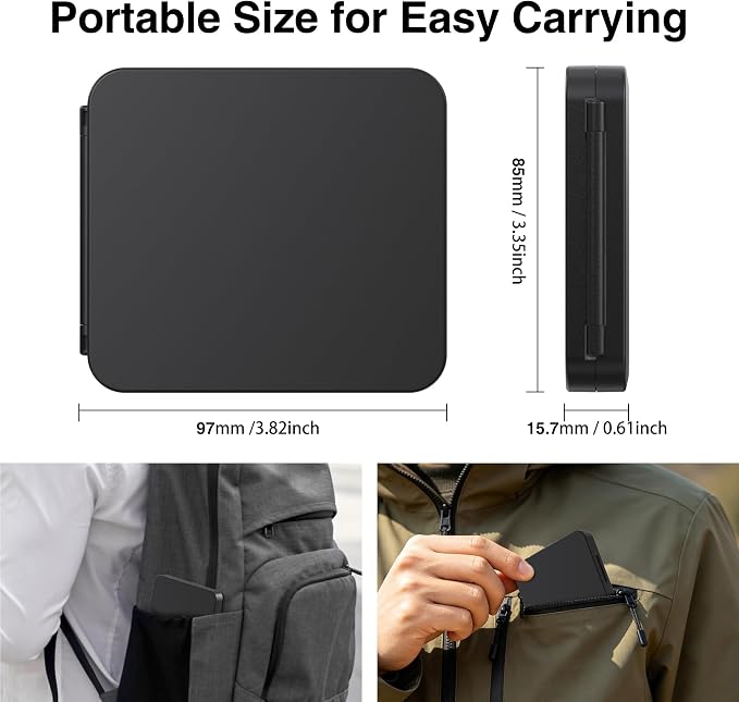 HEIYING Memory Card Holder with 24 Card Slots for SD and Micro SD Cards | 12 SD + 12 Micro SD Slots, Magnetic Closure, Compact Portable Storage case with Soft Silicone Interior for Card Protection - Image 6