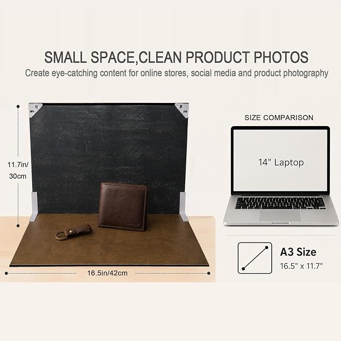 Food Photography Backdrop Kit, 16.5 x 11.7 in, 10 Double-Sided Backdrops - Image 5