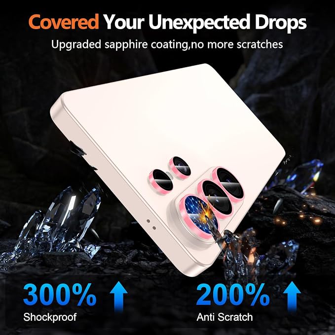 for Samsung Galaxy S26 Ultra Camera Lens Protector, Individual Metal Ring Tempered Glass Lens Cover, [Strong Adsorption] Scratch Resistant Ultra-Thin HD Clear Lens Cover, 1 Set-Pink Shine - Image 7