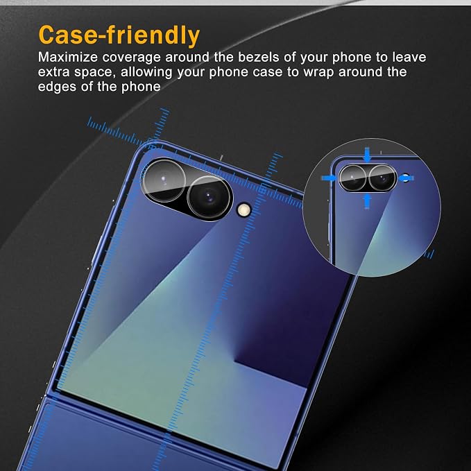 3 Pack Camera Lens Protector for Samsung Galaxy Z Flip 7 | Tempered Glass,Anti-Fingerprint,9H Hardness,Scratch Resistant,Easy to Install,Bubble Free,HD Clarity - Image 3