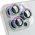 Choiche for iPhone 16 Pro/iPhone 16 Pro Max Camera Lens Protector | Bling Camera Cover with 9H Tempered Glass Lens Screen Protector Metal Ring Decoration Accessories (Clear-Colorful) by Choiche