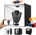 Photo Light Box, Portable 12/16/20/24/32 Inch Photo Studio Light Box, Shooting Tent Kit with 243 Light Beads and 6 Color Backdrops.Lightbox with 3 Stepless Dimming Light Boards for Product Photography by Unknown