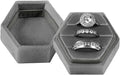 MFXIP Velvet 3 Slots Jewelry Ring Box Engagement Wedding Box Keepsake Box Bridal Photo Ring Triple Slots Hexagon by MFXIP