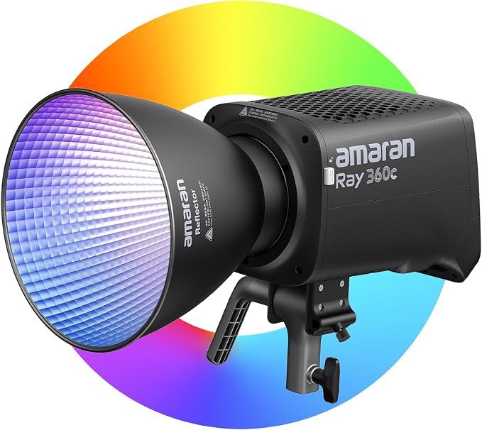 amaran Ray 360c 360W RGB LED Video Light APP/DMX Control 12 Effects | COB Continuous Output Lighting, Bowens Mount Portable Light for Photography, Studio,Video Recording (Ray 360c) by amaran