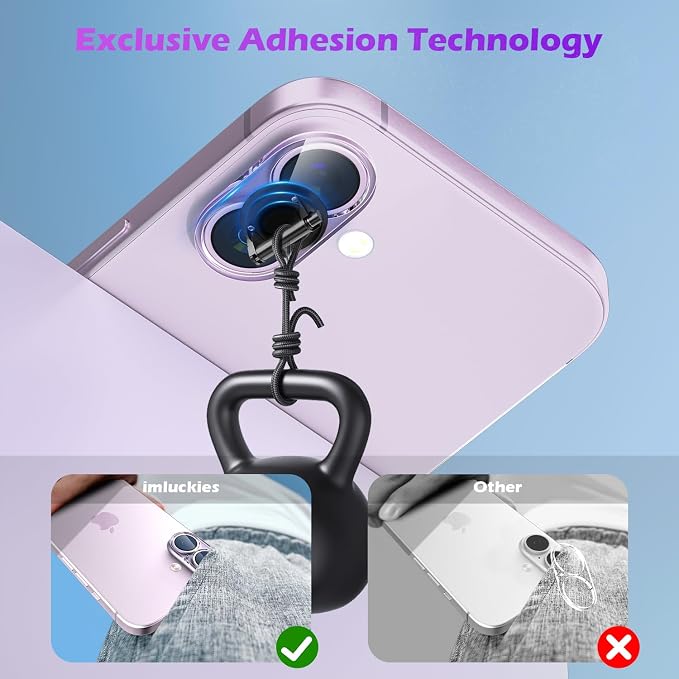 imluckies [3 Pack Clear Camera Lens Protector for iPhone 16/iPhone 17 & iPhone 16 Plus, 9H Tempered Glass, Anti-Scratch, Ultra-HD, Case Friendly, Easy to Install, Not Affect Night Shots - Image 3