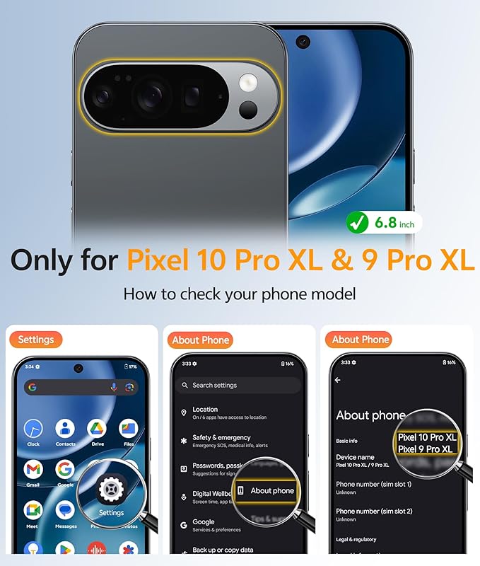 FNTCASE for Google Pixel 10 Pro XL / 9 Pro XL Case, Compatible with Magsafe | Screen Protector, Translucent Matte, 14FT Military Grade Drop Protection, Shockproof Protective Phone Cover, Black - Image 2