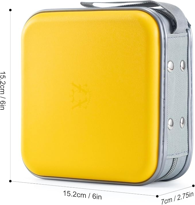 alavisxf xx CD Case, 48 Capacity Hard Plastic Zipper Disc Wallet for Car | Portable Hand Strap, Zipper Closure, Anti-Slip Scratch-Resistant Sleeves, DVD Storage Organizer, for Home Office Travel - Image 2