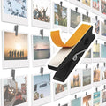 20 Pack Mini Self Adhesive Clips for Pictures - Black Wood Clip Photo Holders for Wall, Poster Hanger, Photo Cards Hanging Display Board & Picture Boards, Artwork Photos Holders Card Room Decor by TOROS