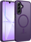 FNTCASE for Galaxy A17/A16 5G Phone Case, Fit for Magsafe, Screen Protector | Translucent Matte, 14FT Military Grade Drop Protection, Slim Shockproof Protective, for Samsung A 17 A 16 Cover, Purple by FNTCASE