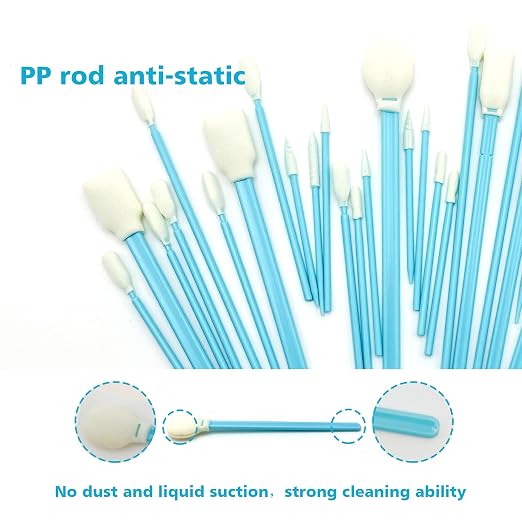 Lint-Free Foam Swab Sticks (9 Types 33 Pcs), Foam Tip Cleaning Swab Kit for Optical Instruments, Camera Lenses, Electronic Equipment, Car Detailing, Inkjet Printer Print Heads - Image 5