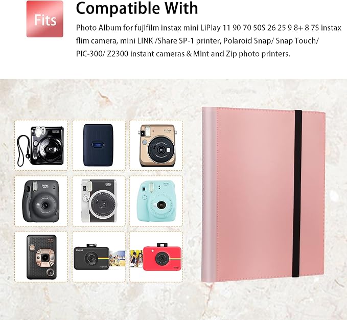 432-Pocket Photo Album for Fujifilm Instax Mini Instant 2x3'' Photos | Fits Polaroid Snap, PIC-300 ,Z2300 Camera, Mini Link Pinter, Photo Book for Birthday, Anniversary, Families Memories, Pink - Image 7