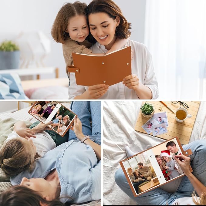2 Pack Small Photo Albums 5x7 Pictures, 104 Photos Total, Brown | Leather Cover, Buckle Design, Acid-Free Pages, Top-Loading Pockets, Compact Carry, Photos Postcards & Artwork - Image 8