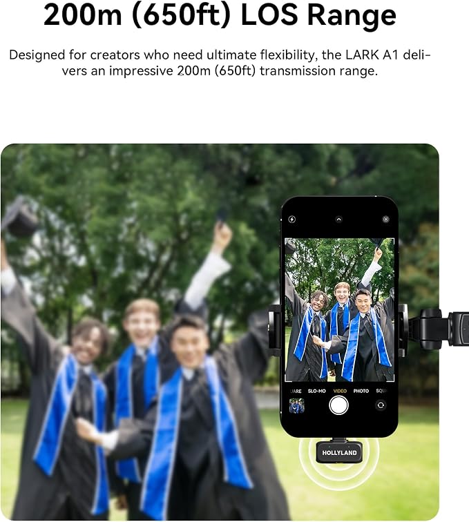 Hollyland Lark A1 Wireless Mini Microphone for iPhone & Android, 48kHz/24-bit, 3-Level Intelligent Noise Cancel, Microphone for YouTube, Podcast, Vlogging (Green, 2TX + 2RX + Charging Case) - Image 5