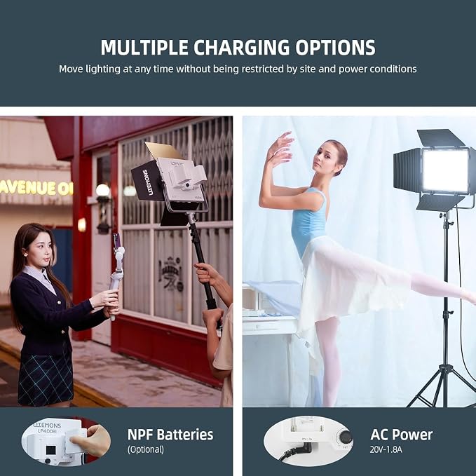 Godox LP400Bi Bicolor LED Video Light with Barndoor, 36W 2800K-6500K 6250Lux LED Panel Light with 11 FX Effects APP Control CRI/TLCI 96+ Dimmable 0-100% Studio Soft Light for Videography - Image 7