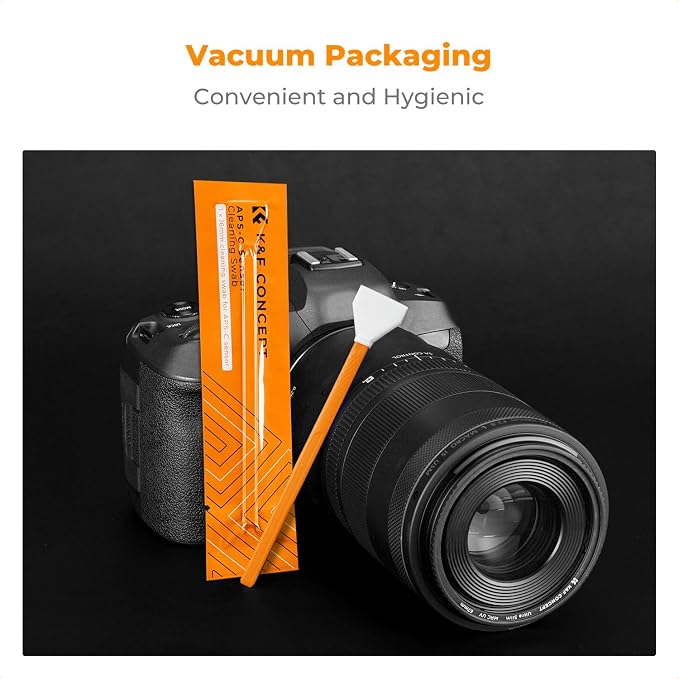 K&F CONCEPT APS-C Frame Sensors Cleaning Swabs X6,for CCD and CMOS | Vacuume Packaging, Soft and Flexible, Smooth and Lint-Free,Precision Cleaning,Portable,for Nikon Sony Canon Camera Clean,MA02 - Image 6