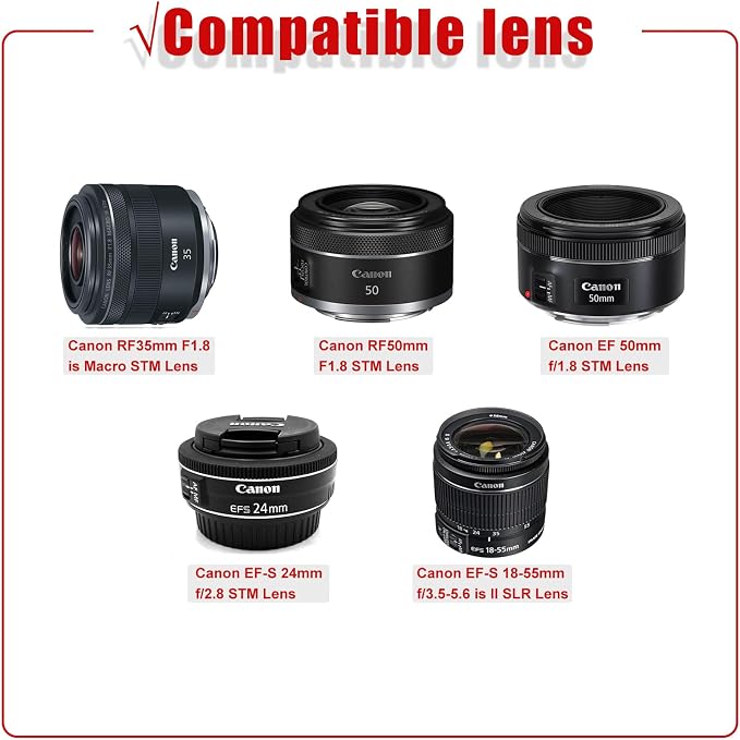 Case for Canon EOS Rebel T7/R50/R100 DSLR SLR Camera and 18-55mm Len Black | Hard Carrying Travel Case for Canon EOS Rebel T7/R50/R100/R50 V/T6/R8/R10/RP/SL3/R5/T100 DSLR SLR Camera and 18-55mm Len - Image 2