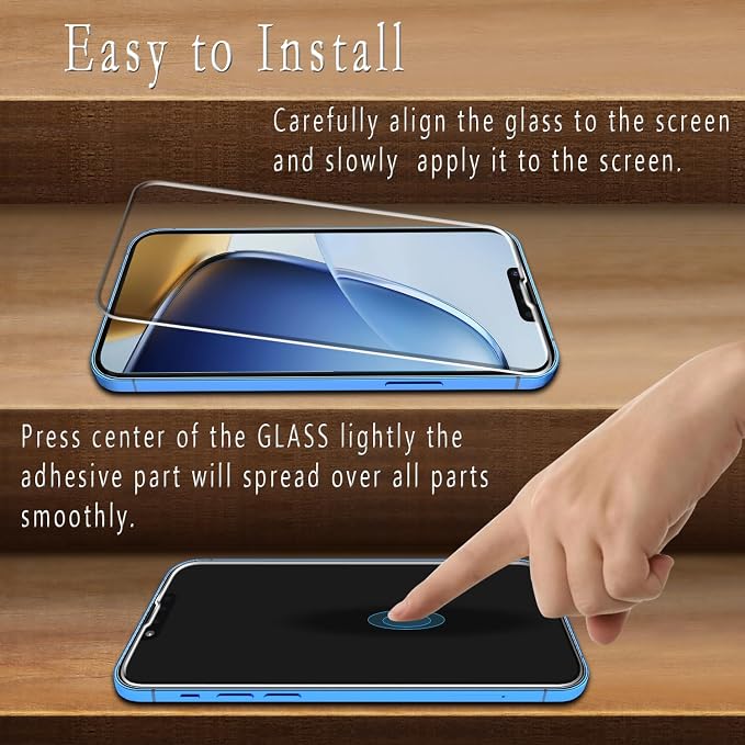 2+2 Pack Screen Protector for iPhone 13 6.1 Inch Tempered Glass | Camera Lens Protector, Anti Scratch, Bubble Free, Case Friendly, HD Clear - Image 4