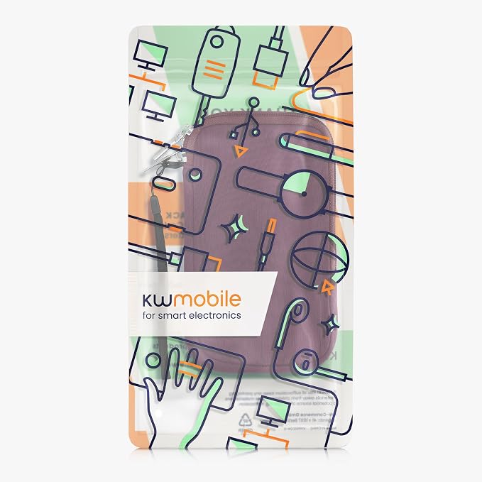 kwmobile Universal Phone Pouch Size L - 6.5" - Neoprene Smartphone Pouch with Zip - Water-Repellent Mobile Phone Case - Sleeve in Berry - Image 7
