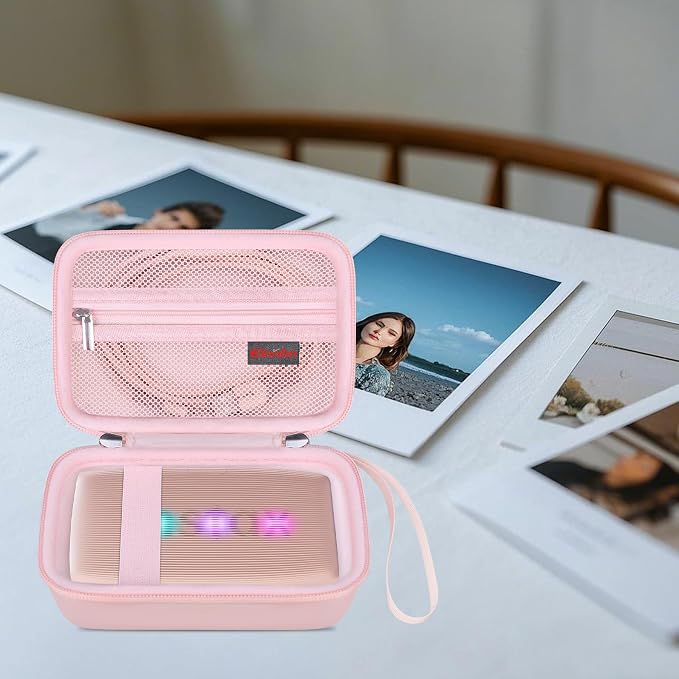 Elonbo Carrying Case for Fujifilm INSTAX Mini Link 3/2/1 Smartphone Printer | Portable Color Instant Photo Printer Hard Travel Protective Bag, Interior Mesh Pocket fits Instant Film Printer Paper, Pink - Image 7