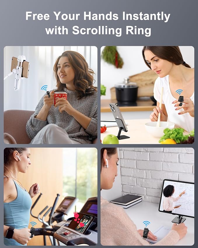 [New Upgrade, Easy to Use] TikTok Scrolling Ring Remote Control, Camera Shutter Remote, Wireless Bluetooth Scrolling Ring for iPhone, iPad, iOS, Android - Black - Image 9