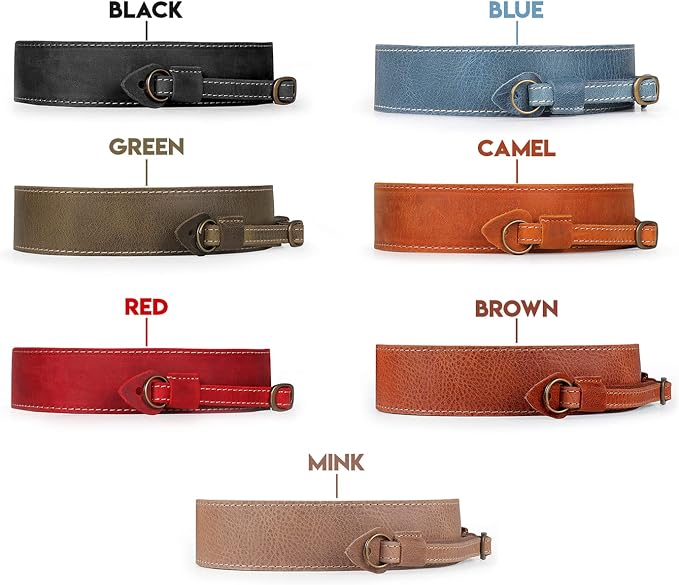 MegaGear SLR, DSLR Sierra Series Genuine Leather Camera Shoulder or Neck Strap,Red - Image 5